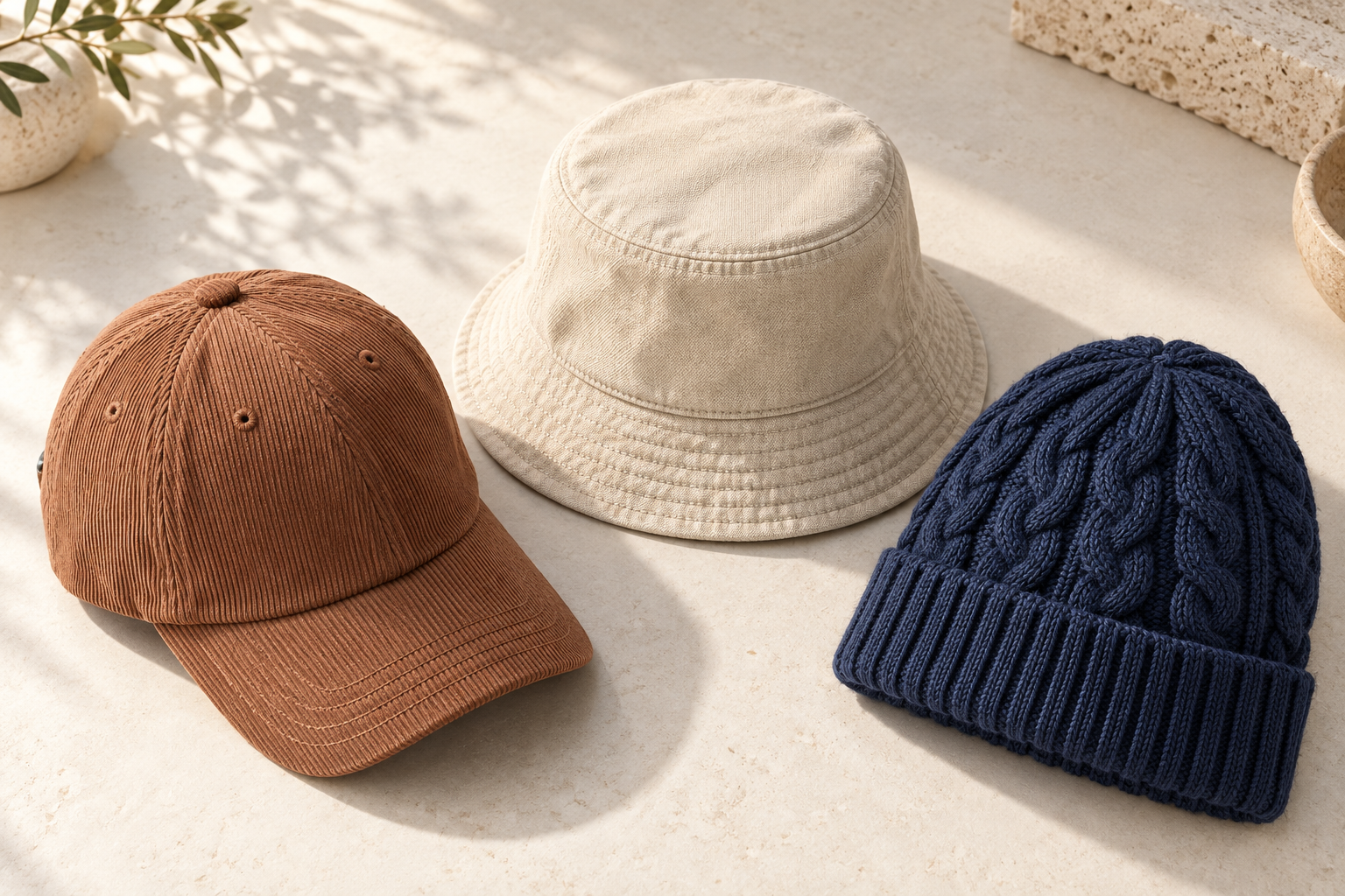 Cord, canvas and cable textures in clay, oat and navy